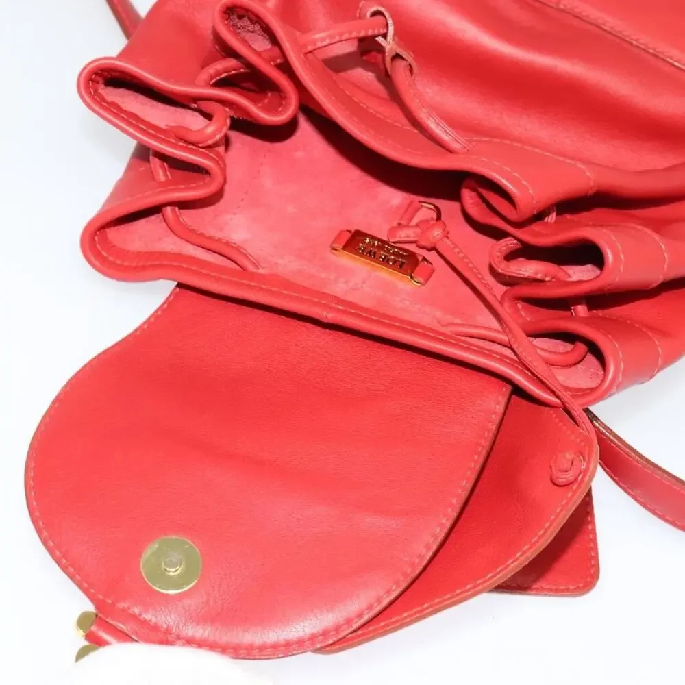 Loewe Leather Backpack Red